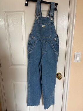 Guess Blue Denim Overalls with Silver Hardware